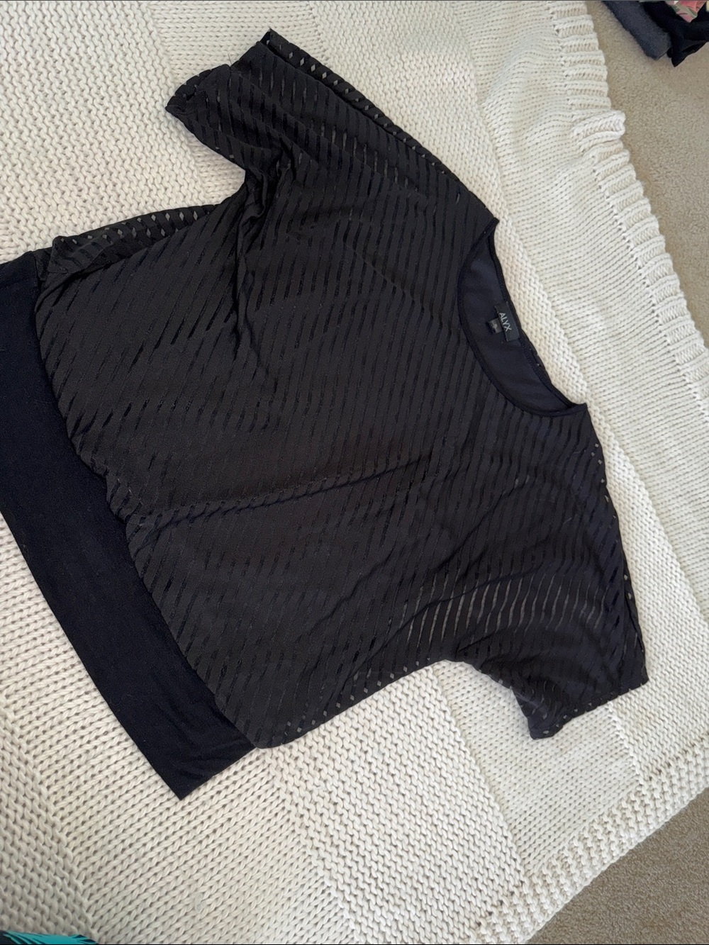 Alyx Black Sheer-Effect Knit Tee